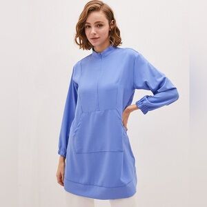 LC WAIKIKI Low Modest Blue Long-Sleeve Tunic Lightweight Size XL Pit 24